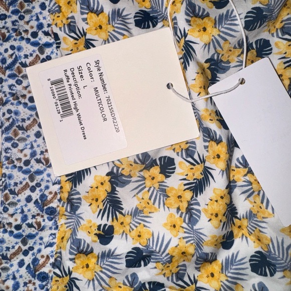 NWT 7021 Ruffle Printed High Waist Dress Size Large - Picture 6 of 7